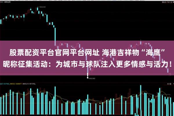 股票配资平台官网平台网址 海港吉祥物“海鹰”昵称征集活动：为城市与球队注入更多情感与活力！